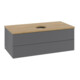V&B Waschtischunterschrank mit Frontstruktur -Beleuchtung Antao 100x36x50cm, WBP hon. Oa, Anthrac. m Lac-1