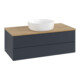 V&B Waschtischunterschrank mit Frontstruktur -Beleuchtung Antao 100x36x50cm, WBP hon. Oa, md bl. m Lac-1