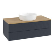 V&B Waschtischunterschrank mit Frontstruktur -Beleuchtung Antao 100x36x50cm, WBP hon. Oa, md bl. m Lac