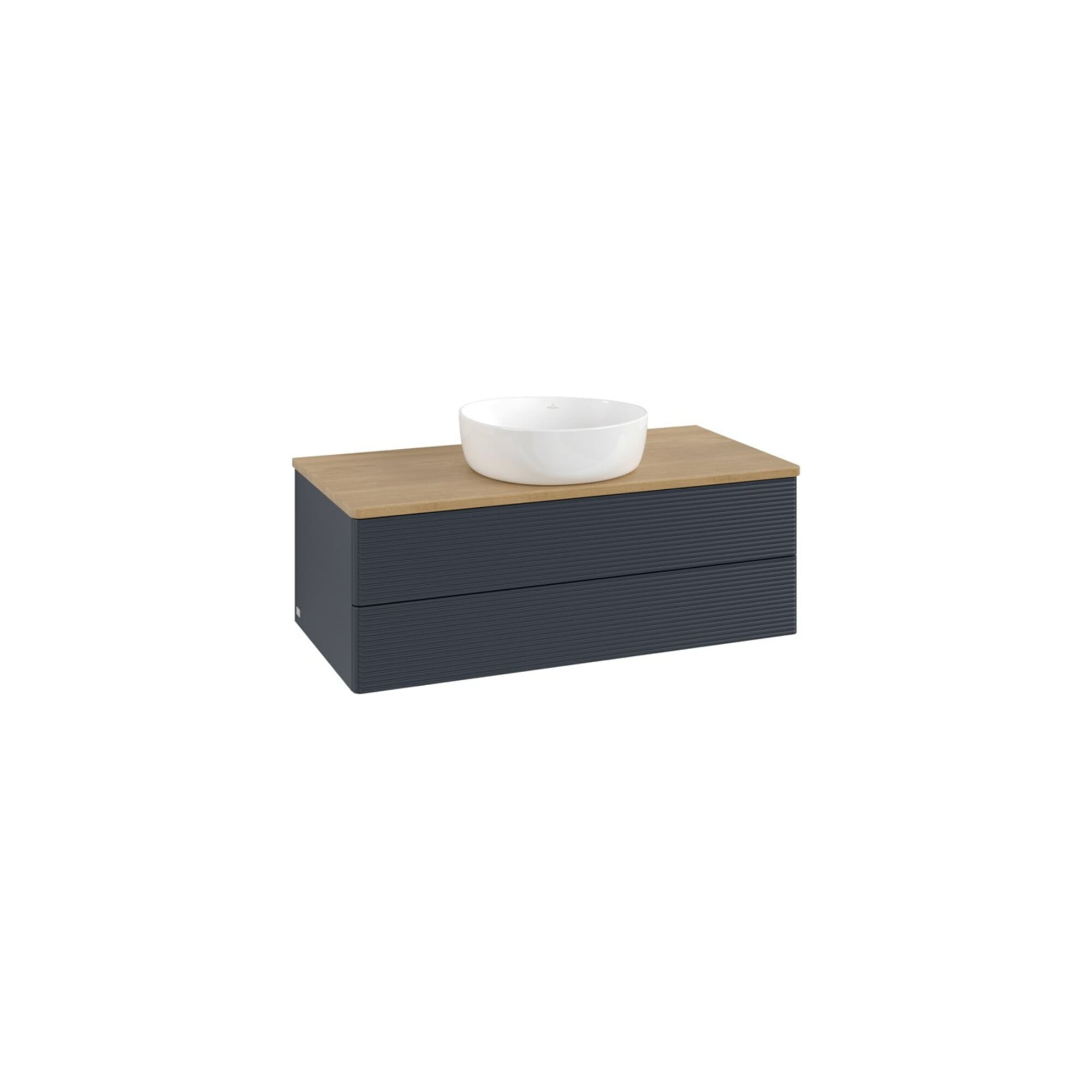 V&B Waschtischunterschrank mit Frontstruktur -Beleuchtung Antao 100x36x50cm, WBP hon. Oa, md bl. m Lac ; Villeroy & Boch