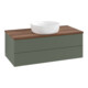 V&B Waschtischunterschrank mit Frontstruktur -Beleuchtung Antao 100x36x50cm, WBP w. wal, lea gre. m Lac-1
