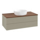 V&B Waschtischunterschrank mit Frontstruktur -Beleuchtung Antao 100x36x50cm, WBP w. wal, st. Gr m Lac-1