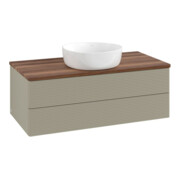 V&B Waschtischunterschrank mit Frontstruktur -Beleuchtung Antao 100x36x50cm, WBP w. wal, st. Gr m Lac