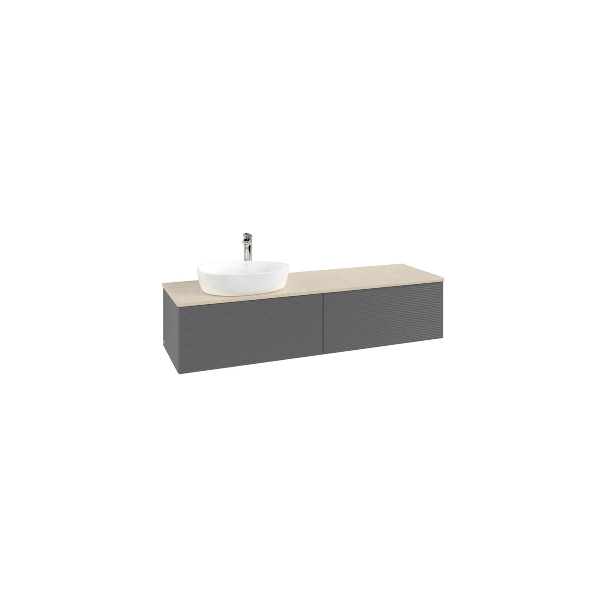 V&B Waschtischunterschrank mit Frontstruktur -Beleuchtung Antao 160x50cm, HL, WBP botti., Anthrac. m Lac ; Villeroy & Boch