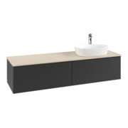 V&B Waschtischunterschrank mit Frontstruktur -Beleuchtung Antao 160x50cm, HL, WBP botti., bla m Lac