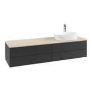 V&B Waschtischunterschrank mit Frontstruktur -Beleuchtung Antao 160x50cm, HL, WBP botti., bla m Lac