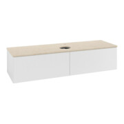 V&B Waschtischunterschrank mit Frontstruktur -Beleuchtung Antao 160x50cm, HL, WBP botti., glo wh. Lac