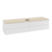 V&B Waschtischunterschrank mit Frontstruktur -Beleuchtung Antao 160x50cm, HL, WBP botti., glo wh. Lac