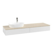 V&B Waschtischunterschrank mit Frontstruktur -Beleuchtung Antao 160x50cm, HL, WBP botti., glo wh. Lac