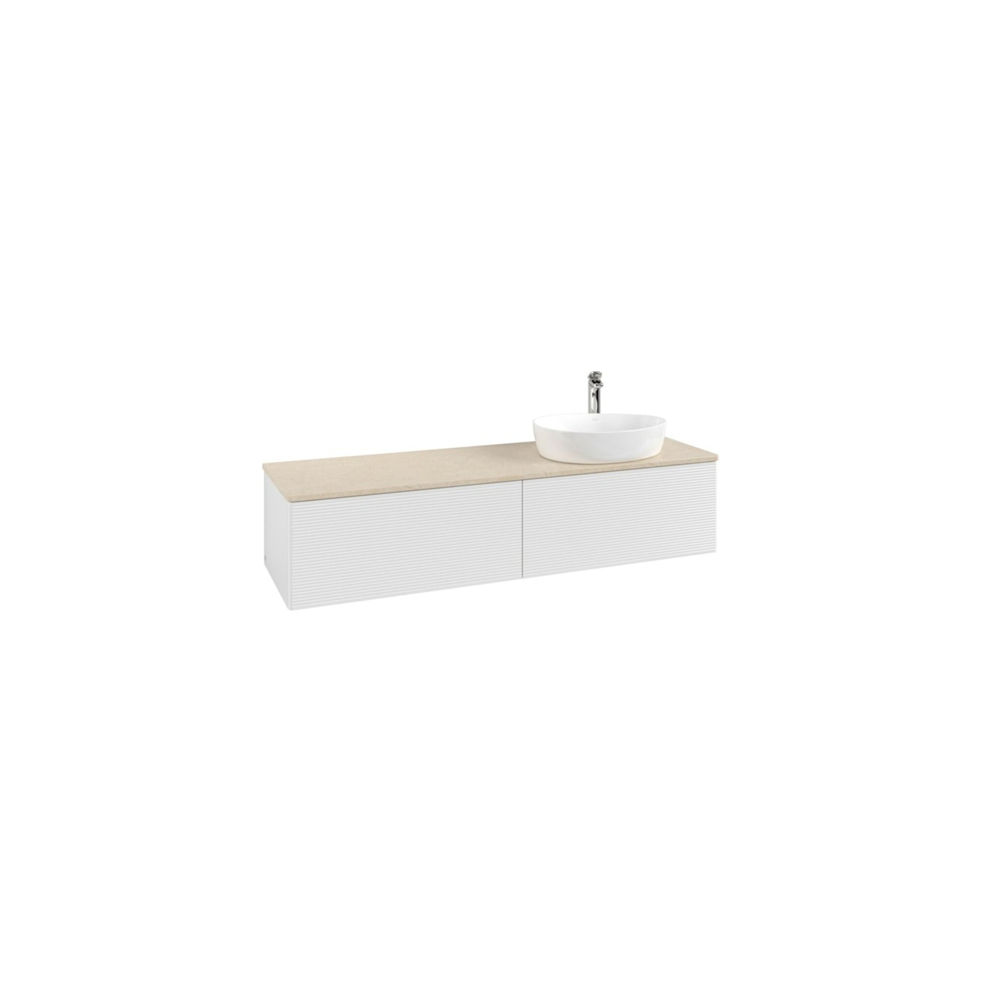 V&B Waschtischunterschrank mit Frontstruktur -Beleuchtung Antao 160x50cm, HL, WBP botti., glo wh. Lac ; Villeroy & Boch