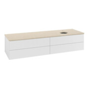 V&B Waschtischunterschrank mit Frontstruktur -Beleuchtung Antao 160x50cm, HL, WBP botti., glo wh. Lac