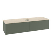 V&B Waschtischunterschrank mit Frontstruktur -Beleuchtung Antao 160x50cm, HL, WBP botti., lea gre. m Lac
