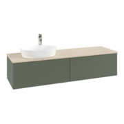 V&B Waschtischunterschrank mit Frontstruktur -Beleuchtung Antao 160x50cm, HL, WBP botti., lea gre. m Lac
