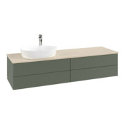 V&B Waschtischunterschrank mit Frontstruktur -Beleuchtung Antao 160x50cm, HL, WBP botti., lea gre. m Lac