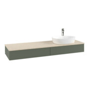 V&B Waschtischunterschrank mit Frontstruktur -Beleuchtung Antao 160x50cm, HL, WBP botti., lea gre. m Lac