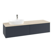 V&B Waschtischunterschrank mit Frontstruktur -Beleuchtung Antao 160x50cm, HL, WBP botti., md bl. m Lac