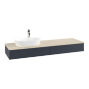 V&B Waschtischunterschrank mit Frontstruktur -Beleuchtung Antao 160x50cm, HL, WBP botti., md bl. m Lac