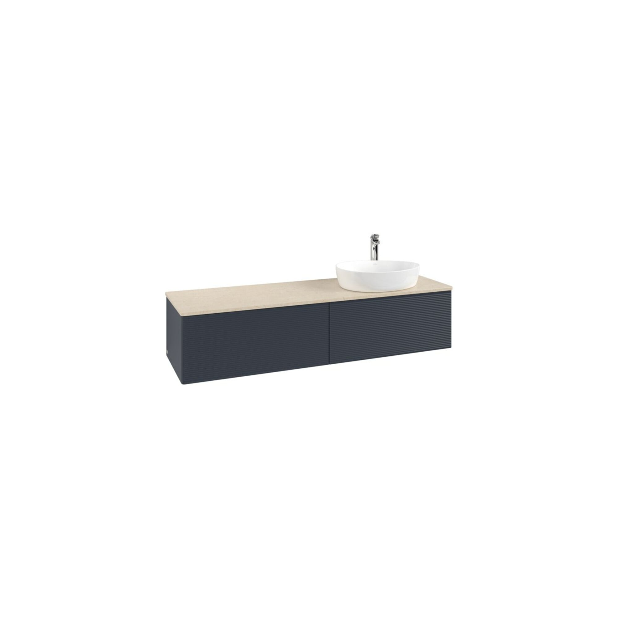 V&B Waschtischunterschrank mit Frontstruktur -Beleuchtung Antao 160x50cm, HL, WBP botti., md bl. m Lac ; Villeroy & Boch