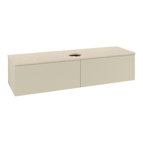 V&B Waschtischunterschrank mit Frontstruktur -Beleuchtung Antao 160x50cm, HL, WBP botti., si Gr m Lac