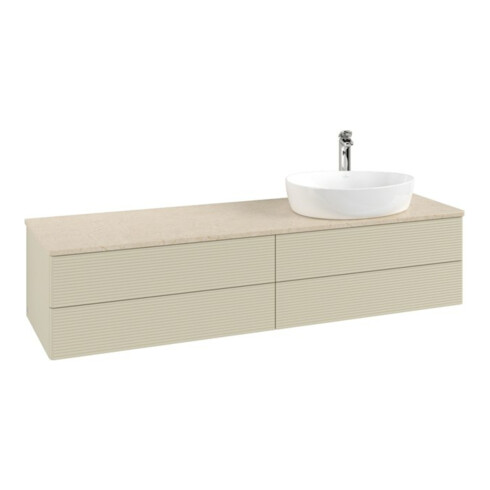 V&B Waschtischunterschrank mit Frontstruktur -Beleuchtung Antao 160x50cm, HL, WBP botti., si Gr m Lac
