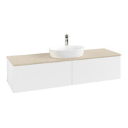 V&B Waschtischunterschrank mit Frontstruktur -Beleuchtung Antao 160x50cm, HL, WBP botti., wh. m Lac-3