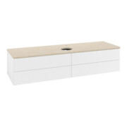 V&B Waschtischunterschrank mit Frontstruktur -Beleuchtung Antao 160x50cm, HL, WBP botti., wh. m Lac