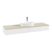 V&B Waschtischunterschrank mit Frontstruktur -Beleuchtung Antao 160x50cm, HL, WBP botti., wh. m Lac-3