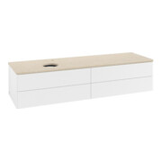 V&B Waschtischunterschrank mit Frontstruktur -Beleuchtung Antao 160x50cm, HL, WBP botti., wh. m Lac