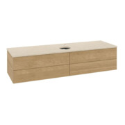 V&B Waschtischunterschrank mit Frontstruktur -Beleuchtung Antao 160x50cm, HL, WBP-farbe botti., hon. Oa
