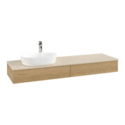 V&B Waschtischunterschrank mit Frontstruktur -Beleuchtung Antao 160x50cm, HL, WBP-farbe botti., hon. Oa