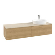 V&B Waschtischunterschrank mit Frontstruktur -Beleuchtung Antao 160x50cm, HL, WBP-farbe botti., hon. Oa