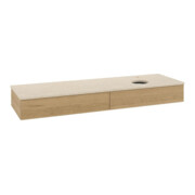 V&B Waschtischunterschrank mit Frontstruktur -Beleuchtung Antao 160x50cm, HL, WBP-farbe botti., hon. Oa