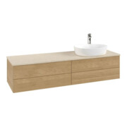 V&B Waschtischunterschrank mit Frontstruktur -Beleuchtung Antao 160x50cm, HL, WBP-farbe botti., hon. oak