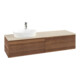 V&B Waschtischunterschrank mit Frontstruktur -Beleuchtung Antao 160x50cm, HL, WBP-farbe botti., w. wal-1