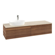 V&B Waschtischunterschrank mit Frontstruktur -Beleuchtung Antao 160x50cm, HL, WBP-farbe botti., w. wal