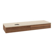 V&B Waschtischunterschrank mit Frontstruktur -Beleuchtung Antao 160x50cm, HL, WBP-farbe botti., w. wal