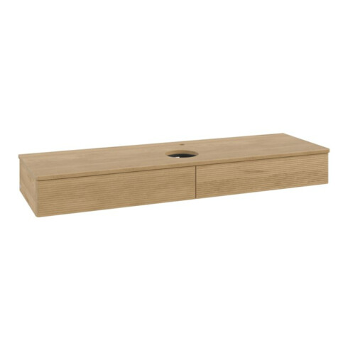 V&B Waschtischunterschrank mit Frontstruktur -Beleuchtung Antao 160x50cm, HL, WBP-farbe hon. Oa, hon. Oa