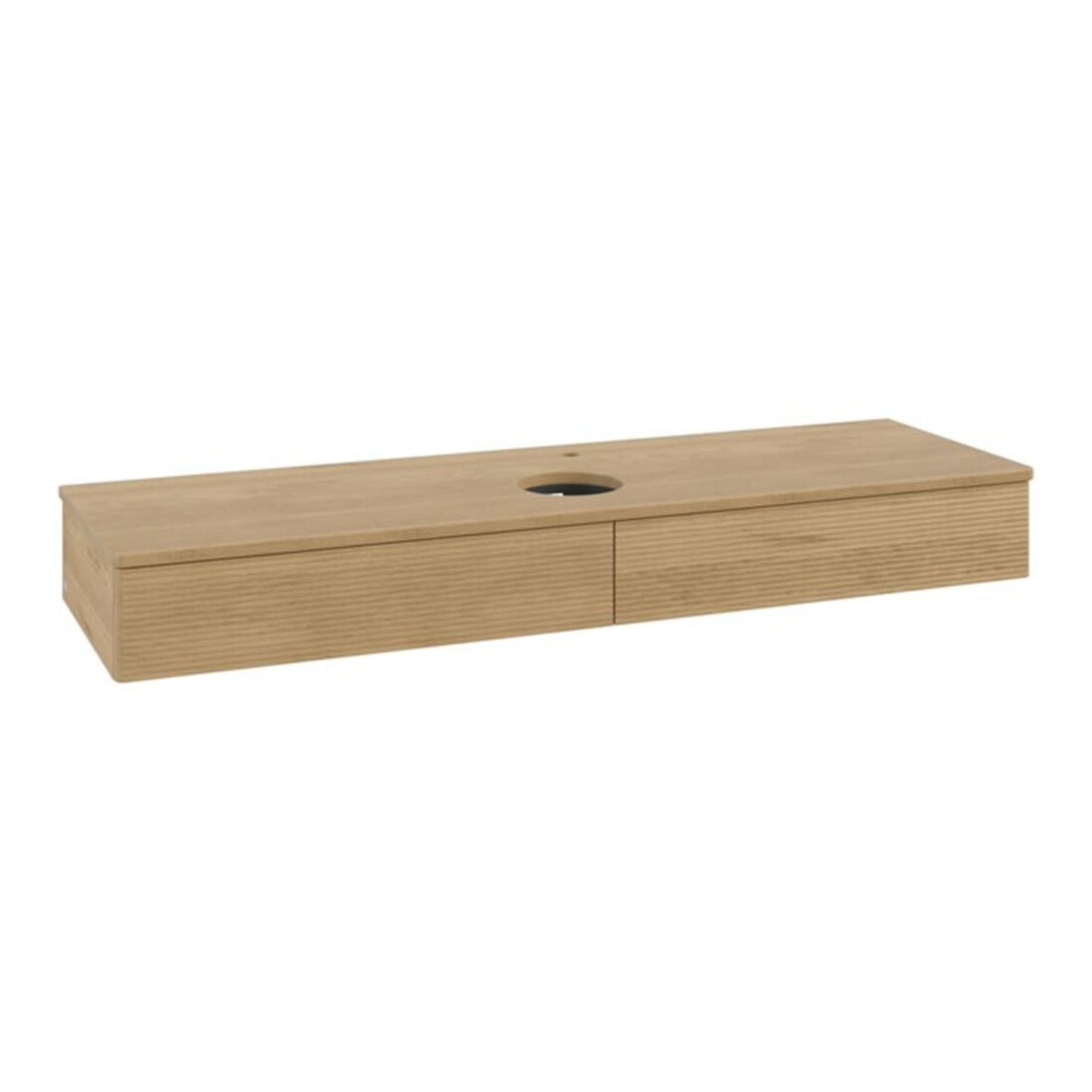 V&B Waschtischunterschrank mit Frontstruktur -Beleuchtung Antao 160x50cm, HL, WBP-farbe hon. Oa, hon. Oa