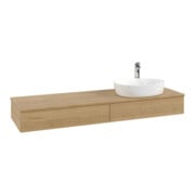 V&B Waschtischunterschrank mit Frontstruktur -Beleuchtung Antao 160x50cm, HL, WBP-farbe hon. Oa, hon. Oa-3