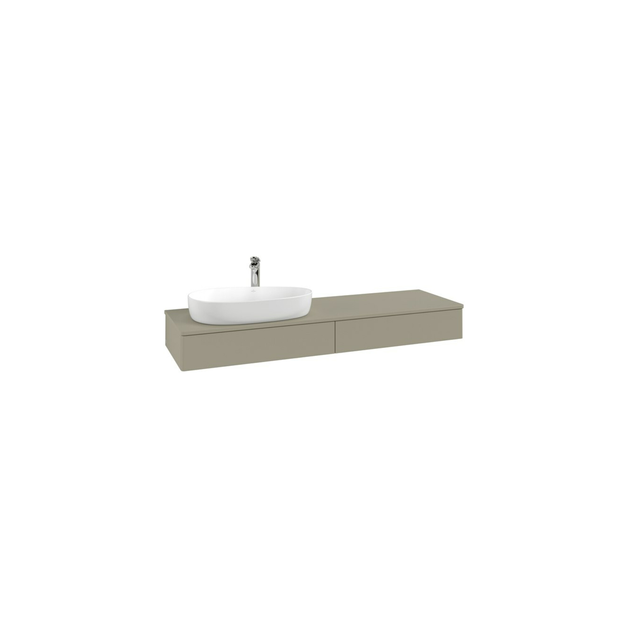 V&B Waschtischunterschrank mit Frontstruktur -Beleuchtung Antao 160x50cm, HL, WBP-farbe Lac, bla m Lac ; Villeroy & Boch