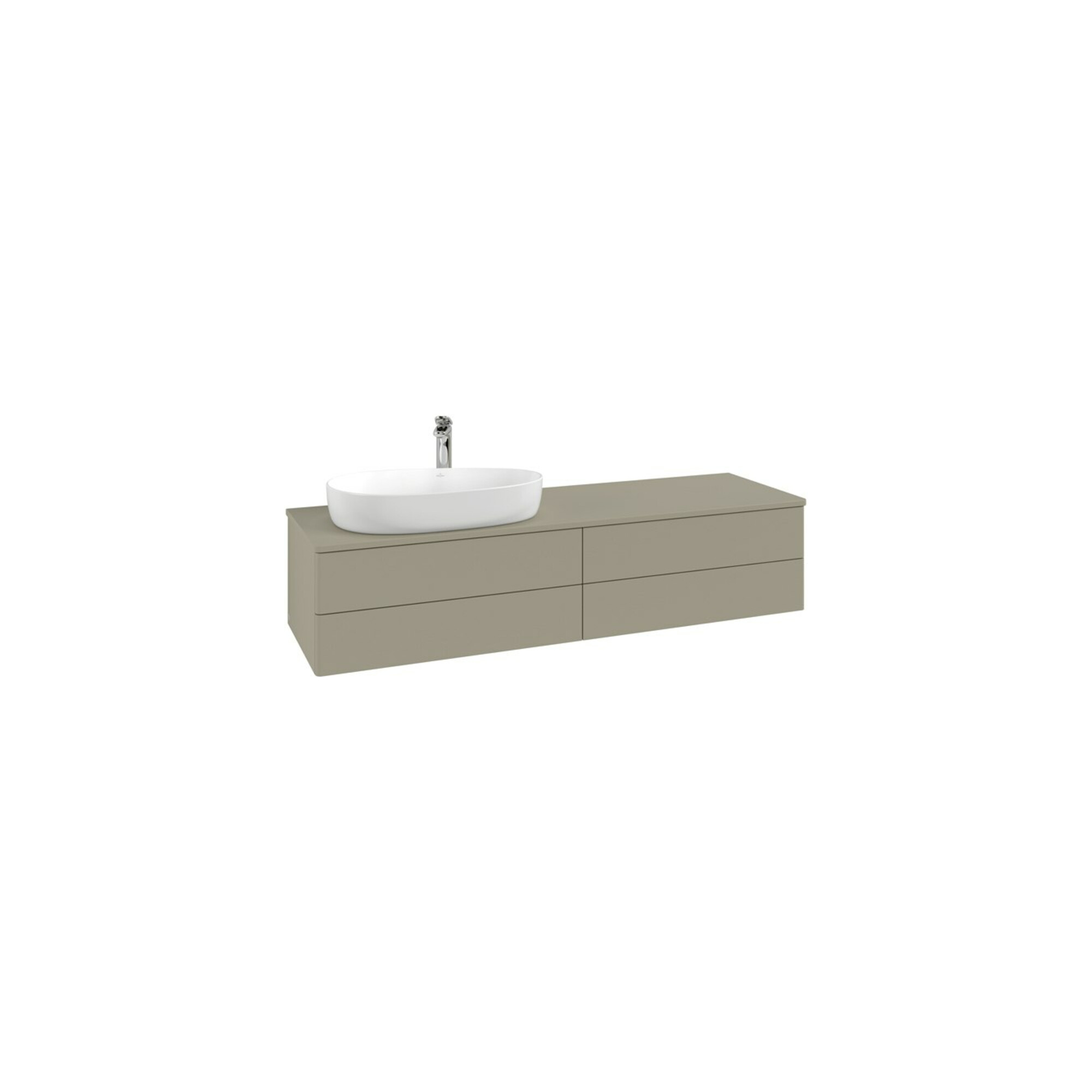V&B Waschtischunterschrank mit Frontstruktur -Beleuchtung Antao 160x50cm, HL, WBP-farbe Lac, bla m Lac ; Villeroy & Boch