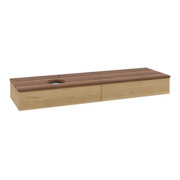 V&B Waschtischunterschrank mit Frontstruktur -Beleuchtung Antao 160x50cm, HL, WBP-farbe w. wal, hon. Oa-3