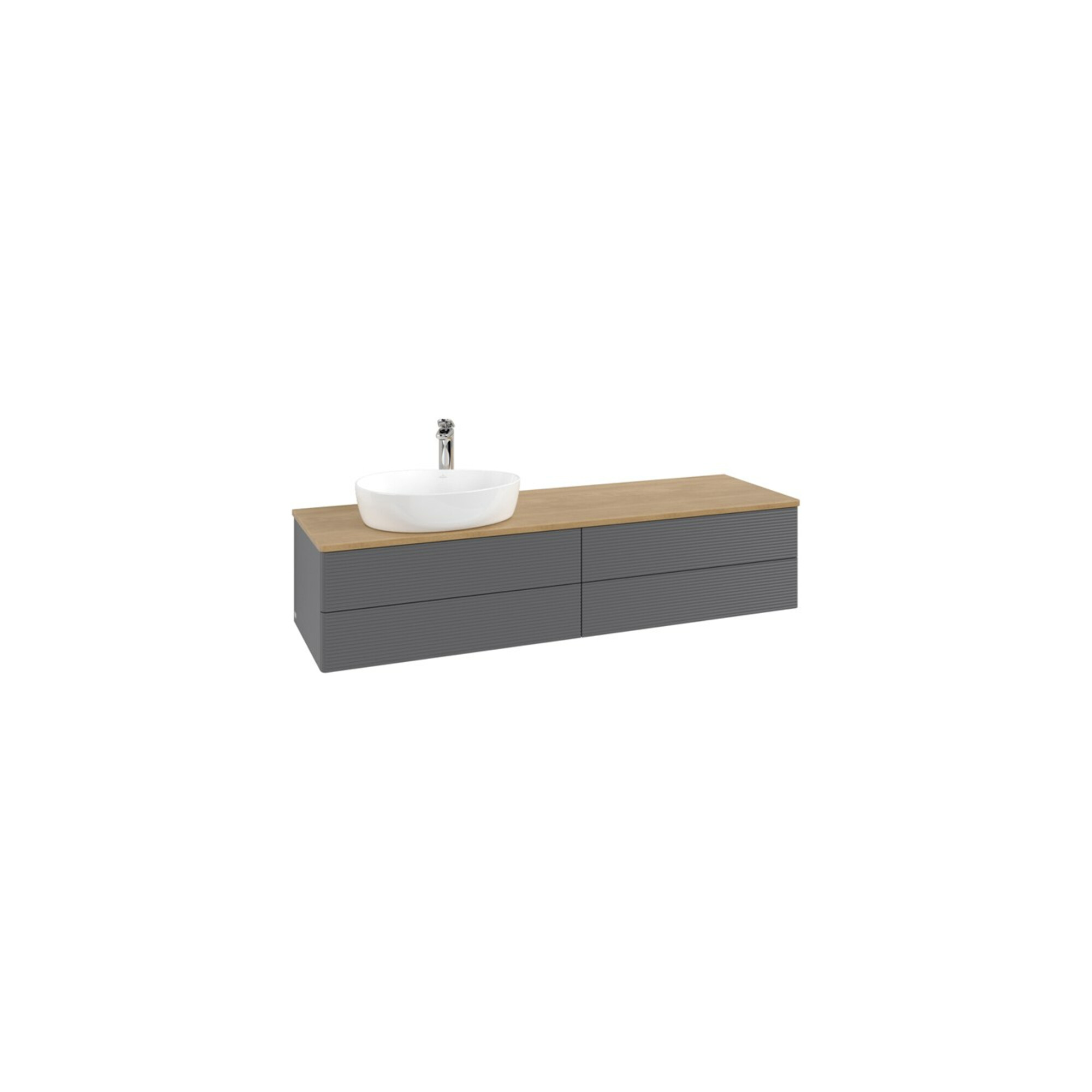 V&B Waschtischunterschrank mit Frontstruktur -Beleuchtung Antao 160x50cm, HL, WBP hon. Oa, A m Lac ; Villeroy & Boch