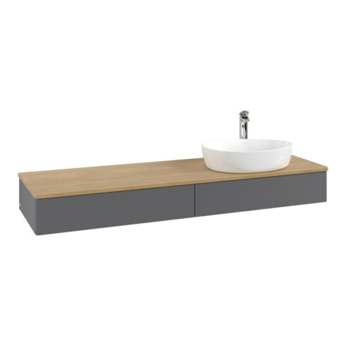 V&B Waschtischunterschrank mit Frontstruktur -Beleuchtung Antao 160x50cm, HL, WBP hon. Oa, A m Lac