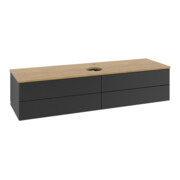 V&B Waschtischunterschrank mit Frontstruktur -Beleuchtung Antao 160x50cm, HL, WBP hon. Oa, bla m Lac