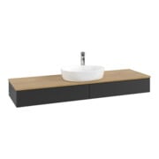 V&B Waschtischunterschrank mit Frontstruktur -Beleuchtung Antao 160x50cm, HL, WBP hon. Oa, bla m Lac-3