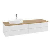 V&B Waschtischunterschrank mit Frontstruktur -Beleuchtung Antao 160x50cm, HL, WBP hon. Oa, glo wh. Lac