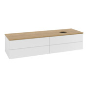V&B Waschtischunterschrank mit Frontstruktur -Beleuchtung Antao 160x50cm, HL, WBP hon. Oa, glo wh. Lac