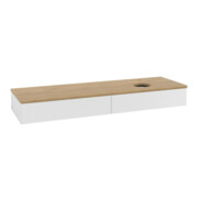 V&B Waschtischunterschrank mit Frontstruktur -Beleuchtung Antao 160x50cm, HL, WBP hon. Oa, glo wh. Lac