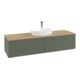 V&B Waschtischunterschrank mit Frontstruktur -Beleuchtung Antao 160x50cm, HL, WBP hon. Oa, le gre. m Lac-1